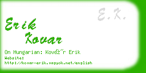 erik kovar business card